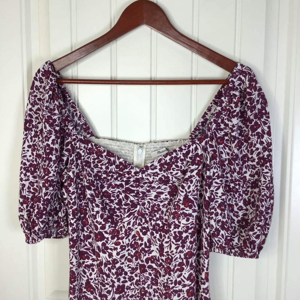 NWT Madewell Puff Sleeve Sweetheart Midi Dress in Floral Size 6. - Picture 5 of 10